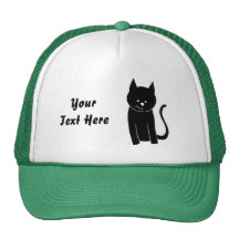 Gullig svart katt baseball hat
