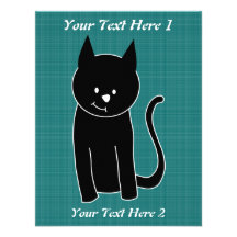 Gullig svart katt inbjudan