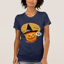 Gullig T-tröja för Halloween pumpahäxa