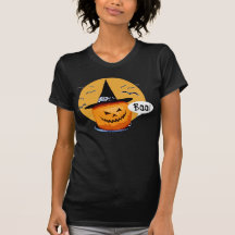 Gullig T-tröja för Halloween pumpahäxa
