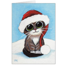 Gullig Tabbykattunge som ha på sig den Santa hattj