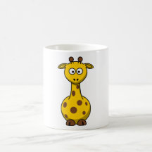 Gullig tecknadgiraff kaffe muggar