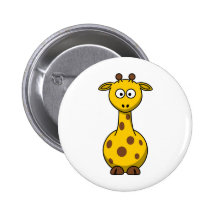 Gullig tecknadgiraff knappar med nål