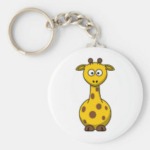 Gullig tecknadgiraff nyckel ringar