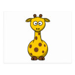 Gullig tecknadgiraff vykort