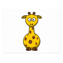 Gullig tecknadgiraff vykort
