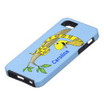 Gullig tecknadorm i en trädreptiliphone 5 iPhone 5 cases