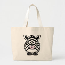 Gullig tecknadsebra tote bags