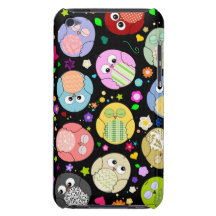 Gullig tecknaduggla- och blommadesign Case-Mate iPod touch fodral