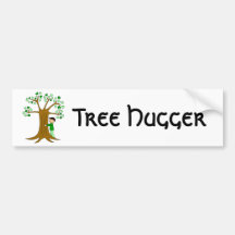 Gullig tree hugger design bildekaler