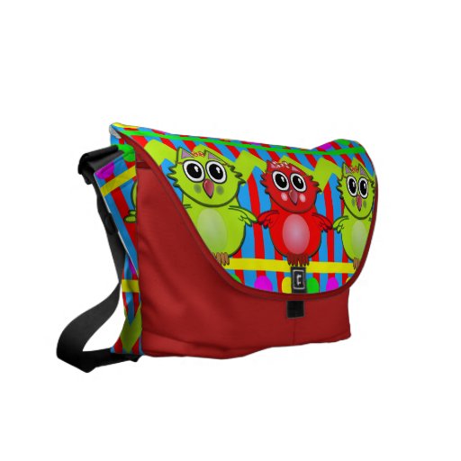 Gullig trendig, messenger bag med mönster och uggl