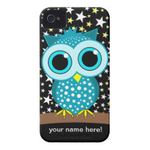 gullig turkosuggla iPhone 4 cover