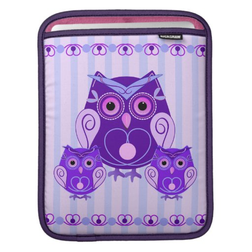 Gullig ugglamamma med ungeipad sleeve
