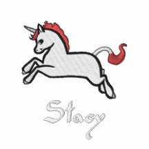 Gullig Unicorn broderad skjorta