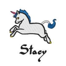 Gullig Unicorn broderad skjorta