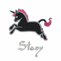 Gullig Unicorn broderad skjorta