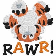 Gullig uppochnervänd babytiger RAWR! Jacka