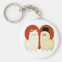 Gullig utsmyckad Alpaca kopplar ihop Nyckel Ringar
