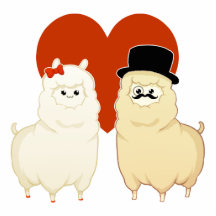 Gullig utsmyckad Alpaca kopplar ihop Photo Cut Out