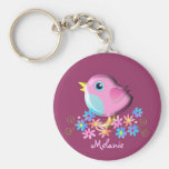 Gullig vårbabyfågel med känd keychain nyckel ring