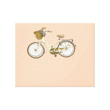 gullig vintagecykel canvasduk med gallerikvalitet 