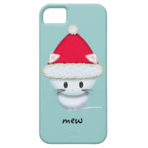 Gullig vitkattunge i den Santa hatten iPhone 5 Case-Mate Fodraler