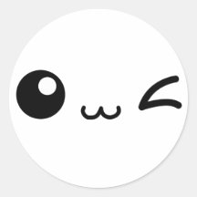 GULLIG WINKY SMILEY FÖR KAWAII-VÄN RUND KLISTERMÄRKE