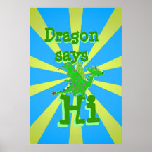 Gulliga gröna höga drakenågot att säga posters