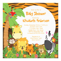 Gulliga inbjudningar för baby shower för Safaridju