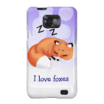 Gulliga Kawaii som sovar tecknadräven Galaxy S2 Skydd