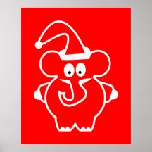 Gulliga konster för jul: Röd elefant Affisch