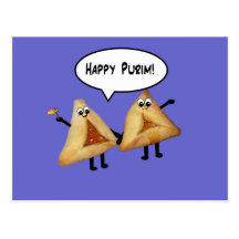 Gulliga lyckliga Purim Hamantaschen Vykort