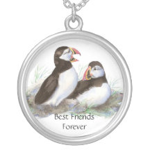 Gulliga Puffins, bästa vänför evigt, BFF, fåglar Personliga Halsband
