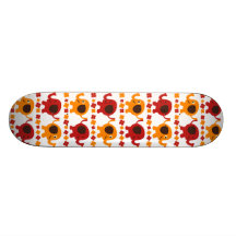 Gulliga röda orange stammar för elefantväninnehav anpassad skate board