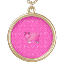 Gulliga rosa flodhästrosastjärnor halsband