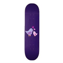 Gulliga rosor & lilamor- och barnfåglar skate board decks