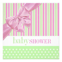 Gulliga rosor och grönt - baby showerinbjudan