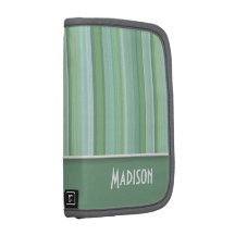 Gulliga Seafoam, vis mangrönt & baby blue randigt Personlig Almanackor Av Folio