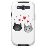 Gulliga svart och gråa katter, med Hearts. Galaxy S3 Fodral