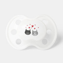 Gulliga svart och gråa katter, med Hearts. Napp