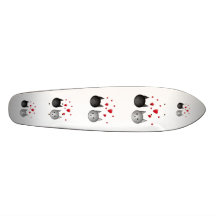 Gulliga svart och gråa katter, med Hearts. Anpassad Skate Board
