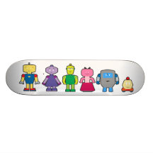 Gulliga tecknadrobotar anpassad skate board