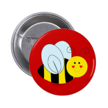Gulligt bi knappar med nål