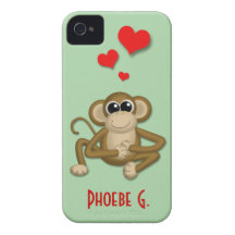 Gulligt fodral för iPhone 4/4S för apakärlekperson Case-Mate iPhone 4 Fodral