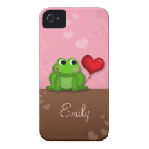 Gulligt fodral för iPhone 4/4S för Froggyhjärtabal Case-Mate iPhone 4 Skal