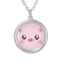 Gulligt grisansikte - kawaiiminimalism personliga halsband
