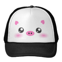 Gulligt grisansikte - kawaiiminimalism baseball hat
