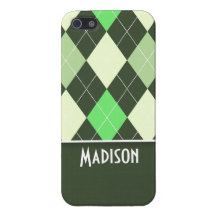 Gulligt grönt Argyle mönster iPhone 5 Skydd