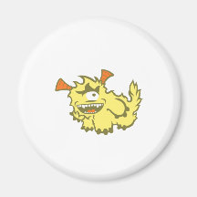 Gulligt gult monster magneter