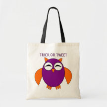 Gulligt Halloween ugglatrick eller Tweetanpassning Tote Bag